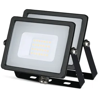 ZONE LED SET - LED Strahler Außen, 20W, 6400K Kaltweiß, 1600 Lumen, IP65, LED Fluter, Wasserdicht Scheinwerfer, Aussenleuchte, Außenstrahler für Garten, Garage, Hinterhof, Türen, Flur (2-er Pack)