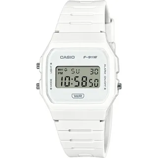 Casio F-91WB-7AEF Timeless Collection Damen- und Jugenduhr Weiß