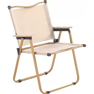 Klappbarer Campingstuhl mit Armlehnen Gartenstuhl Beige bis 120kg - Beige