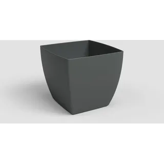 Artevasi Siena Pot, Quadratischer Blumentopf mit Matt-Finish, Kunststoff 100% recycelbar, 20cm, Farbe Anthrazit