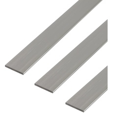 Alberts 497446 Flachstange | Aluminium, natur | 1000 x 20 x 5 mm | 3er Set