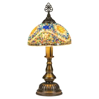 Formano Orientalische Tischlampe Mosaiklampe Marokko Lampe 38 cm aus Metall - Bunt