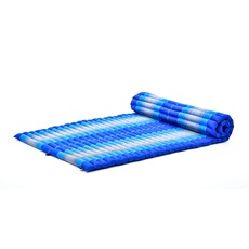 Leewadee Faltbare Bodenmatratze - Japanischer Rollbarer Futon - Tatami Faltmatte - Gästebett - Camping Matratze - Thai Massage Matte, Kapok Füllung, 190 x 100 cm, Blau