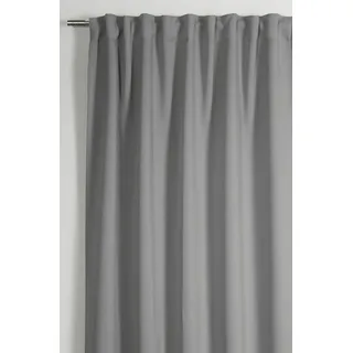 Sehlbach "Schal Dimout Uni, grau, B:140cm H:175cm, Polyester, Gardinen, Gardine, mit Gardinenband, und verdeckten Schlaufen