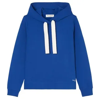 Marc O'Polo Damen Hoodie aus Bio-Baumwolle mit Breiten Kordeln, Blau (Shiny Blue), S