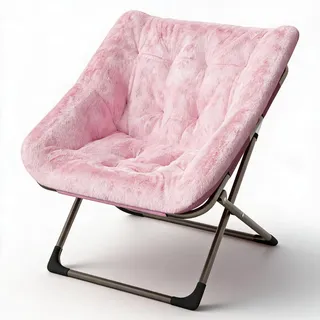 GarveeLife Faltbarer Loungesessel Für Wohnzimmer, Modern Sessel Bis 136kg | Lesesessel Schlafzimmer, Ohrensessel mit stabiler Metallrahmen, ohne Montage-Weiß/Grau/Rosa