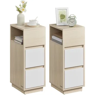 VASAGLE Nachtschrank Kailyn 2-teilig 0 x 0 x 0 cm naturbeige-wolkenweiß