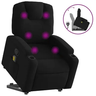 vidaXL Massagesessel mit Aufstehhilfe Schwarz Stoff - Schwarz