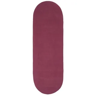 Homescapes Teppichläufer geflochten oval 66/200 cm , Weinrot , Textil , Oval , 66x200 cm , Teppiche und Böden, Teppiche, Teppichläufer, Läufer