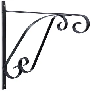 Relaxdays Blumenampel Halterung 2er Set HxBxT 28 x 30 x 2 cm schwarz