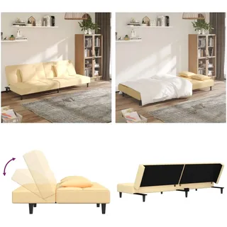 vidaXL Schlafsofa 2-Sitzer mit 2 Kissen Schwarz Samt