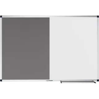 Legamaster UNITE Kombiboard - 60x90cm - grau – Whiteboard-Korkkombination – Whiteboard magnetisch und beschreibbar – Korktafel zum anpinnen von Bildern und Plänen aus 100% Naturkork