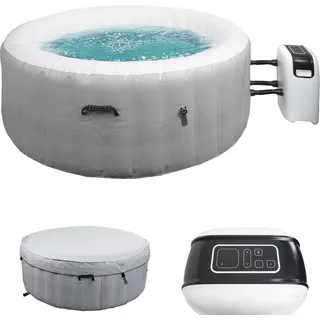 Whirlpool HWC-N97, 4 Personen, In-/Outdoor heizbar aufblasbar Pumpe PVC laminiert, rund Ø 180cm grau-weiß