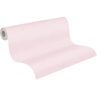 A.S. Création Attractive Vliestapete mit glatter Oberfläche 0,53 x 10,05 m – Rosa – einfarbige Uni Tapete glatt Made in Germany – 303219
