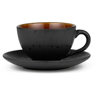 Bitz Kaffeetasse mit Untertasse 0,22 l Schwarz