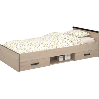 Kinderbett Alma 90x200 mit Stauraum - eichendekor - Braun