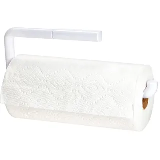 iDesign Basic Küchenrollenhalter | schwenkbarer Papierrollenhalter für Wand und Schrank | Wandrollenhalter für 1 Rolle Küchenpapier | Kunststoff weiß
