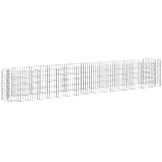 vidaXL Gabionen-Hochbeet Verzinktes Eisen 330x50x50 cm - Silber