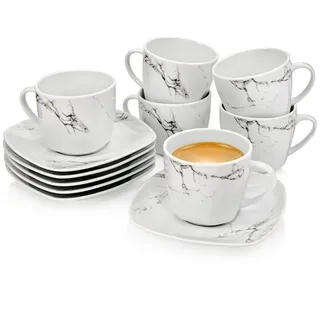 sänger Bilgola Marmor Kaffeetassen Set 12-tlg. weiß