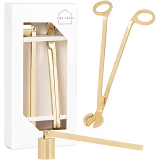Airy Abode Kerzenzubehör Set mit Kerzenlöscher und Dochtschneider - Gold