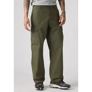 Cargohose LEVI'S "LV Hose XX CARGO BAGG", Herren, Gr. 32, Länge 34, grün (forest night), Web, Obermaterial: 100% Baumwolle, bequem lang, Hosen Cargohose, bequeme Passform