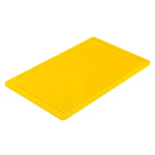 Stalgast Schneidebrett, HACCP, GN 1/1, spülmaschinenfest, Praktisches Schneidbrett, 15 mm zum Schneiden und Servieren, Gelb für rohes Geflügel