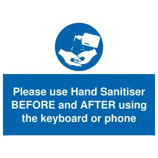 Bitte verwenden Sie das Händedesinfektionsmittel vor und nach der Verwendung der Tastatur oder des Telefons.