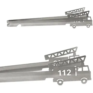 Grillzange Motiv Feuerwehr Leiterwagen, spülmaschinengeeignet, Geschenkidee, Männergeschenk, Feuerwehr-Geschenk, Feuerwehrmann, Feuerwehrfrau