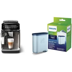 Philips 3300 Series Vollautomatische Espressomaschine - 6 Getränke & Philips AquaClean Kalk- und Wasserfilter für Espressomaschine, Kein Entkalken bis 5000 Tassen, Doppelpack