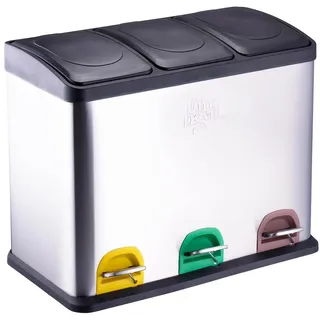 Dirt Devil Tretmülleimer 3 x 15 l Silber