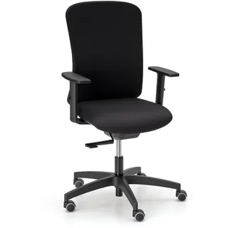 Bürodrehstuhl mit Armlehnen Takk Sitz schwarz Gestell schwarz/Rückenlehne gepolstert 47x101.5-114.5x67 cm