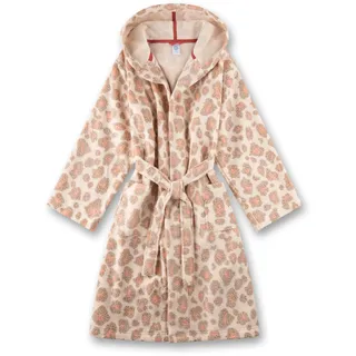 Sanetta Mädchen-Bademantel orange Leo-Print | Hochwertiger und kuscheliger Bademantel aus Baumwolle.