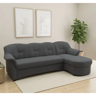 DOMO collection Ecksofa »Flores Schlafsofa, B/T/H: 233/142/86 cm, L-Form« wahlweise mit Bettfunktion, wahlweise mit Federkern, auch in Leder, grau