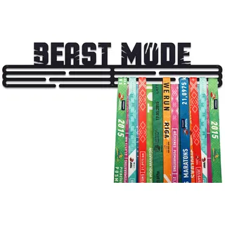 United Medals BEAST MODE Medaillenhalter Running Laufen Sport für 60 Medaillen Aufbewahrung - Läufer, Sportler Geschenk Marathon Zubehör - Medal Holder Hanger Display Rack - Schwarz