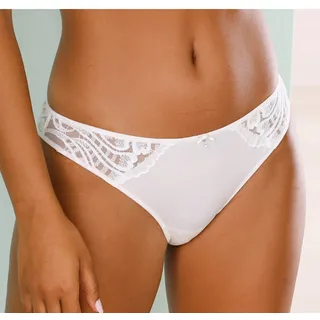 LASCANA Tanga "Flora" hinten aus leicht transparenter Spitze, champagner