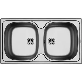 PYRAMIS Einbauspüle Doppelbecken E 78 2B 78 cm x 43,5 cm Edelstahl