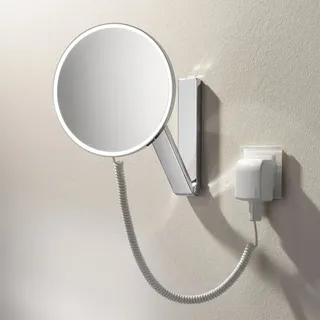 Keuco iLook_move Kosmetikspiegel rund, mit Spiralkabel und Kabelschalter, 17612019001