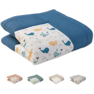 ULLENBOOM Krabbeldecke für Baby 120x120 cm - Dick und weich gepolstert | Außenmaterial: 100% Baumwolle, Alle Materialien OEKO-TEX zertifiziert, Made in EU, Schadstoffgeprüft und waschbar