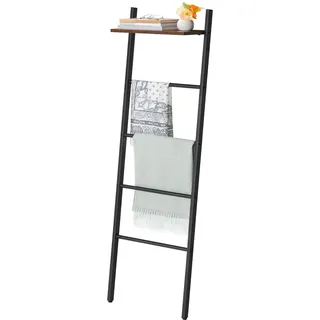 HOOBRO Handtuchleiter, Leiterregal mit 5 Ebenen, Handtuchständer, Stabile Kleiderständer, platzsparend, Industriestil, für Wohnzimmer, Schlafzimmer, Badezimmer EBF73CJ01G1