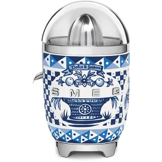 Smeg Zitronenpresse , Blau, Weiß , Metall , 16.6x28.1x16.6 cm , BPA-frei, rutschfeste Gummifüße , Küchenzubehör, Küchenhelfer, Küchenpressen