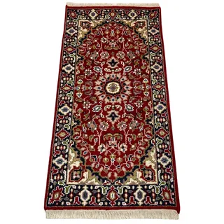 Rot Teppich Wolle Fußmatten Handgeknüpft 100% Schurwolle 70X140 cm D7