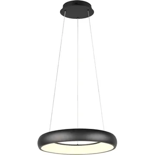 TRIO LEUCHTEN LED Pendelleuchte "CARDONA, LED Ring Hängeleuchte, 3300 Lumen 29W, Lichtfarbe einstellbar", schwarz (schwarz matt), 1, Ø 46,5cm H: 150cm, 1 Stk., Leuchten, 2300/3000/4000K warmweiß bis kaltweiß, 3 Stufen dimmbar Höhe 150cm Ø46, LED Pendelleuchte