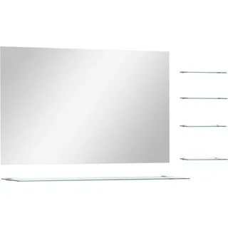 Wandspiegel mit 5 Ablagen Silbern 100×60 cm - Silber