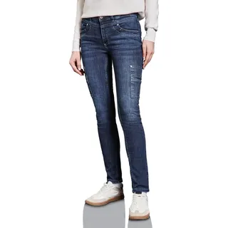 STREET ONE Damen Jeans mit Cargo-Look Taschen