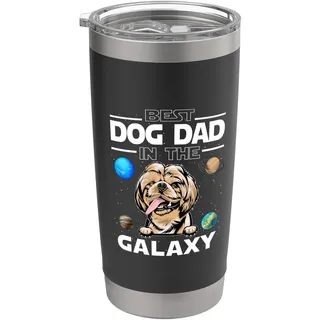 Best Dog Dad In The Galaxy Shih Tzu Puppy Dogs Lovers Doppelwandiger Edelstahl-Thermobecher