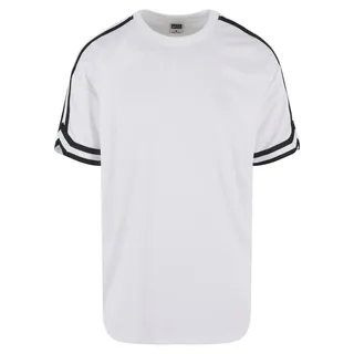 URBAN CLASSICS Oversized Stripes Mesh Tee weiß S