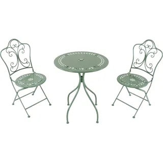 AXI Marilou Bistroset 3-teilig aus Metall in Pastellgrün | Bistrotisch mit 2 Stühlen | Bistro Gartenmöbel Set für Garten / Balkon / Terrasse | - Grün
