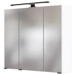 welltime Spiegelschrank »Luena«, Breite 70 cm, mit 3D-Effekt, dank drei Spiegeltüren, weiß