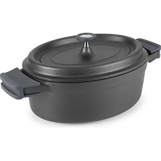 Lacor 25933 Kochtopf inkl. Deckel, Aluminium, 26 cm Durchmesser, Induktionsherd-geeignet, Antihaftbeschichtung - Schwarz