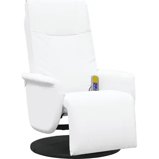 vidaXL Massagesessel mit Fußteil Weiß Kunstleder - Weiß